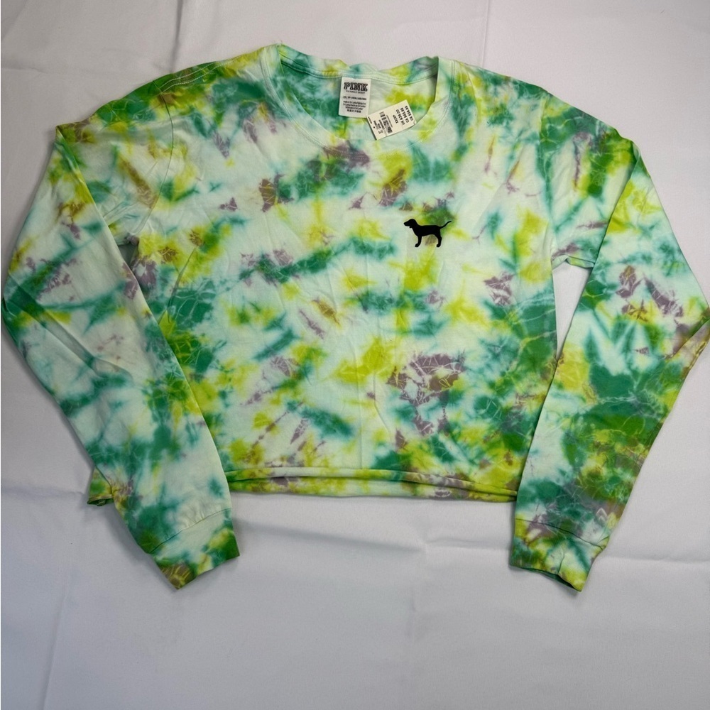 Victoria's Secret Tie-Dye Long Sleeve Top - Green and Purple